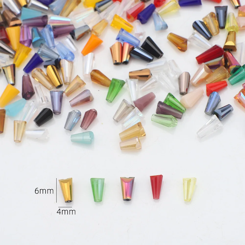 Exquisite Austrian tapered tower crystal bead 4x6mm/120pcs crystal color bead jewelry DIY bracelet necklace accessories