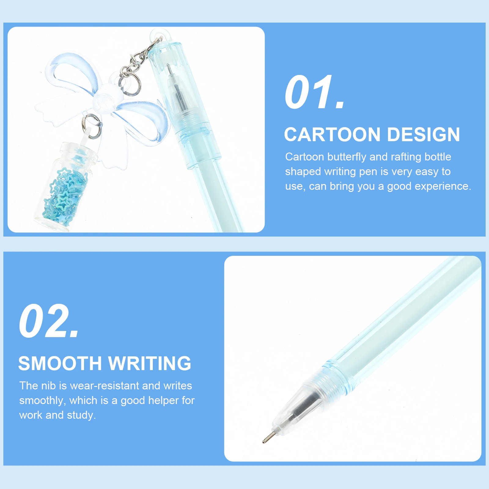 

Butterfly Drift Bottle Pendant Pens Cartoon New Year's Neutral Kawaii Pencils Office