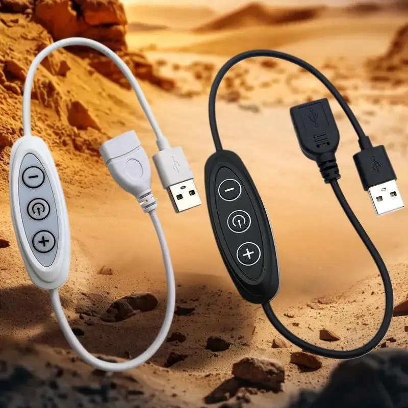 1Pcs 10-Stage Dimming Cable for LED Light Control, 5V 2A 3KEY USB Speed Controller Power Supply