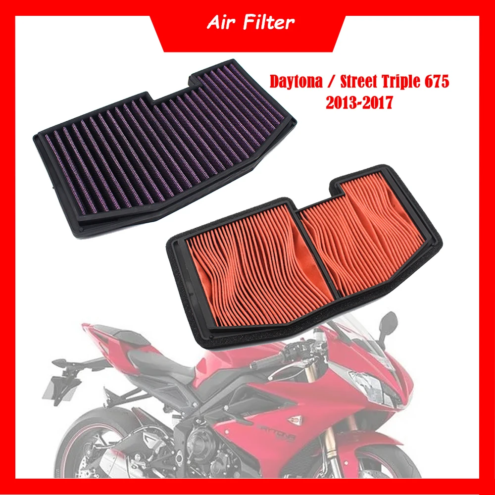 

Motorcycle Engine Air Filter Cleaner Air Intake Filter Element For Triumph Daytona675 Street Triple 675 R 2013-2017