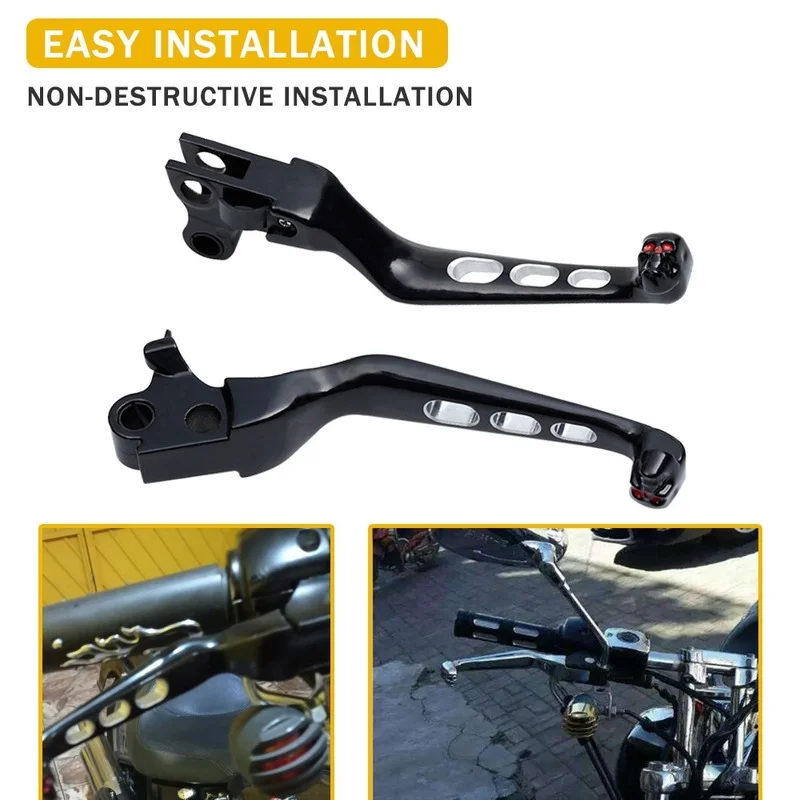 

Motorcycle Skull Adjustable Brake Handle Clutch Lever For Harley Sportster XL883 XL1200 Softail Dyna