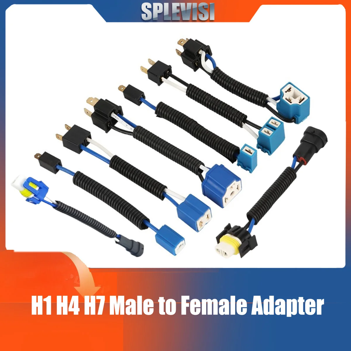 

H4 H7 H1 H11 9005 9006 Ceramic Wiring Harness Headlight Socket,Male to Female Adapter Connector for Headlight Fog Light