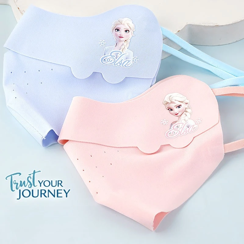 Miniso Disney Girls Summer Ice Silk Sunscreen Mask Breathable Thin UV Anti-Ultraviolet Children's Sunscreen Mask UPF50+