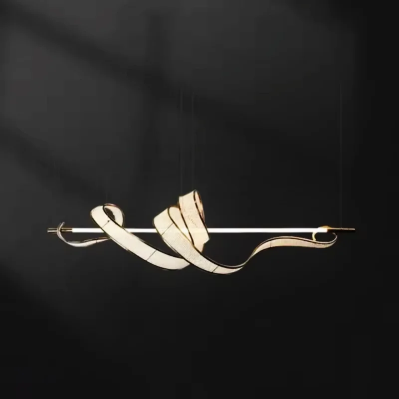 

Modern luxury restaurant ribbon crystal chandelier creative villa bar counter island table chandelier