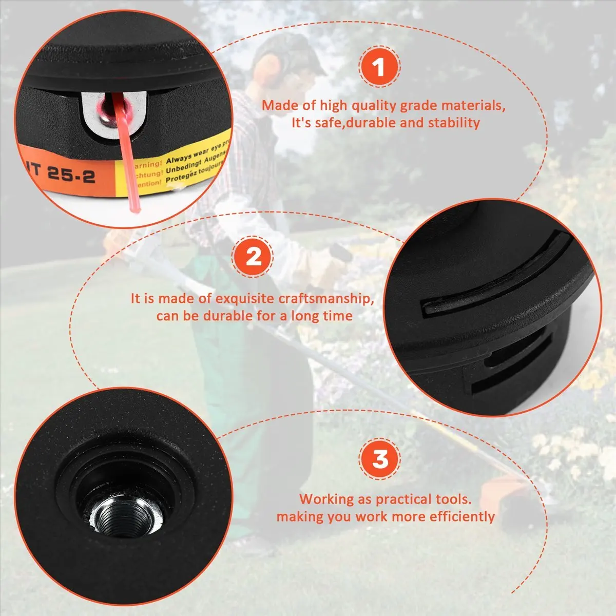 (AIMA) Cabezal de recortadora de 2 piezas para Stihl 25-2 Fs44 Fs55 Fs80 Fs90 Fs100 Fs110 Fs130, accesorios de jardín