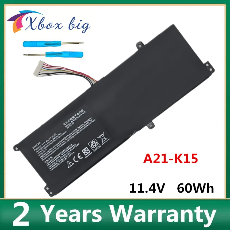 New A21-K15 Laptop Battery For Getac Machenike F117-V65 F117-V VA VB VD VC VR26 VG65T G15G Akoya K15 PC6OK 11.4V