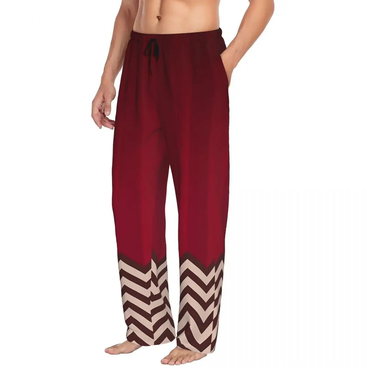 

Custom Twin Peaks Red Room Men Pajama Pants Lounge Sleep Sleepwear Bottoms with Pockets
