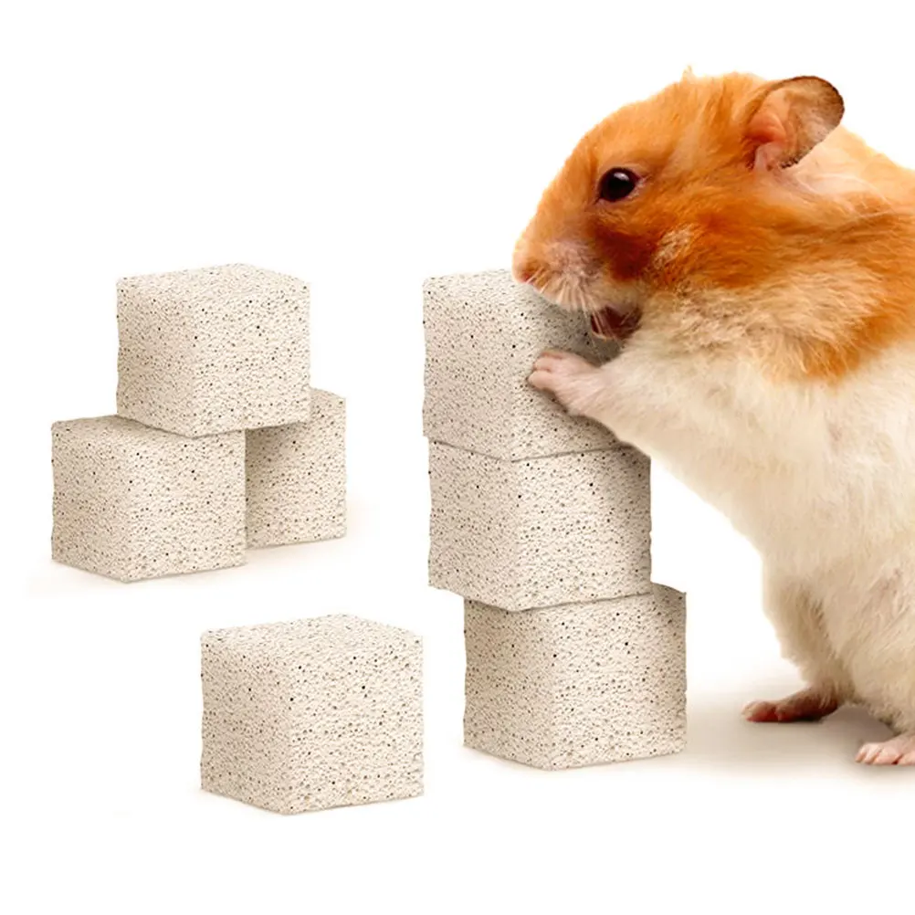 

10Pcs Natural Pet Molar Stones Chewing Toys for Hamsters Rabbits Grinding Teeth Supplies for Guinea Pigs