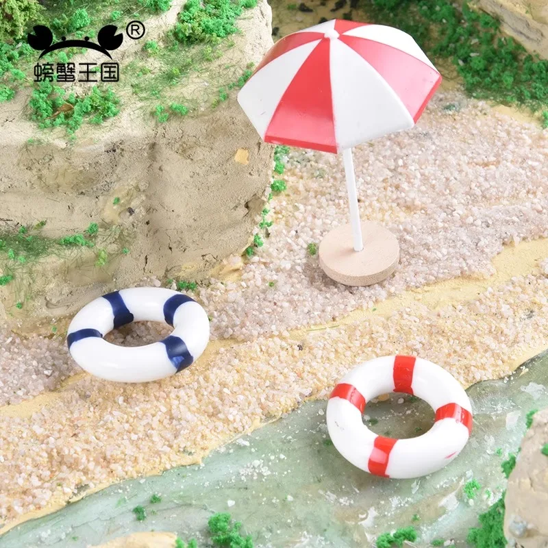 5szt Nadmorski parasol plażowy Parasol ogrodowy Miniaturowy model krajobrazu Akcesoria kolejowe Figurka rzemieślnicza Diorama Sceneria