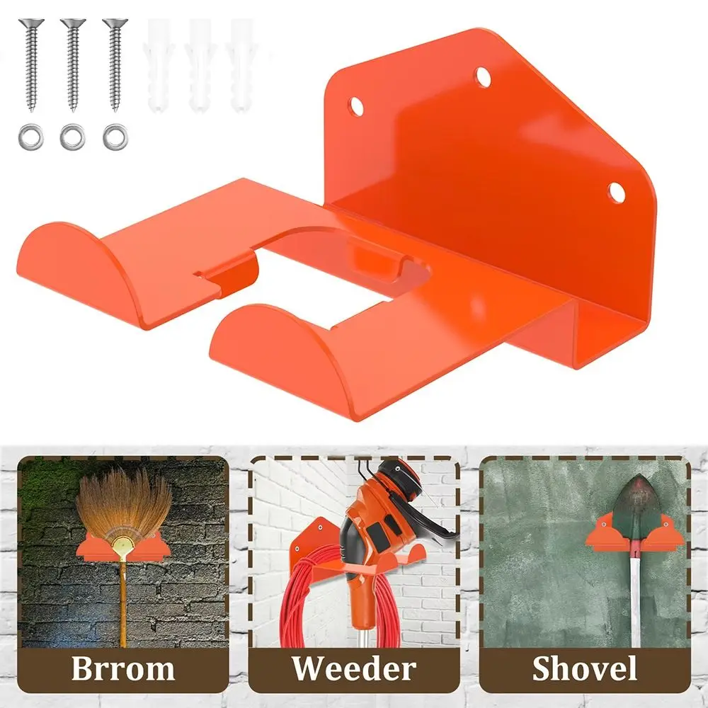 Wall Mounted Trimmer Rack Heavy Duty Iron Lawn Mower Rack Replacement Universal Garden Tools Storage Hooks for Garage Organizer