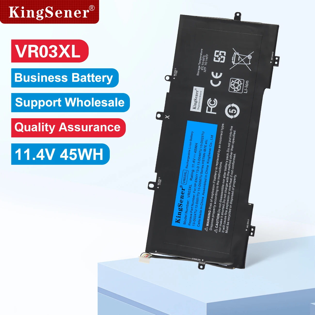 11.4V 45WH VR03XL Battery For HP Envy 13-D051TU D056TU D025TU 13-D046TU 13-D096UR 13-D036NZ TPN-C120 HSTNN-IB7E 1 Year Warranty