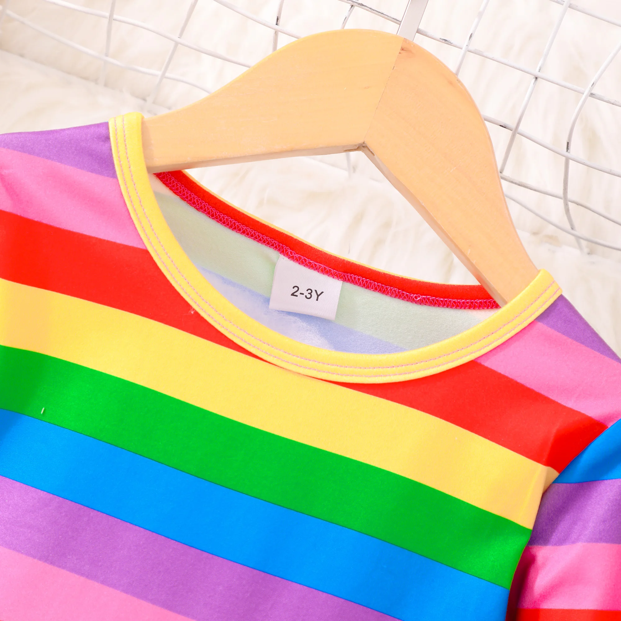 2023 Dress Baby Girl Kids Clothes Rainbow Summer Autumn Long Sleeve Festival Children Party Princess Dresses 2 3 4 5 6 7 Years