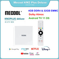 2024 Newest Mecool KM2 Plus Deluxe 4GB DDR4 32GB Android 11 Google Certified Netflix 4K ATV BOX WiFi 6 Dolby Atmos Audio TV BOX