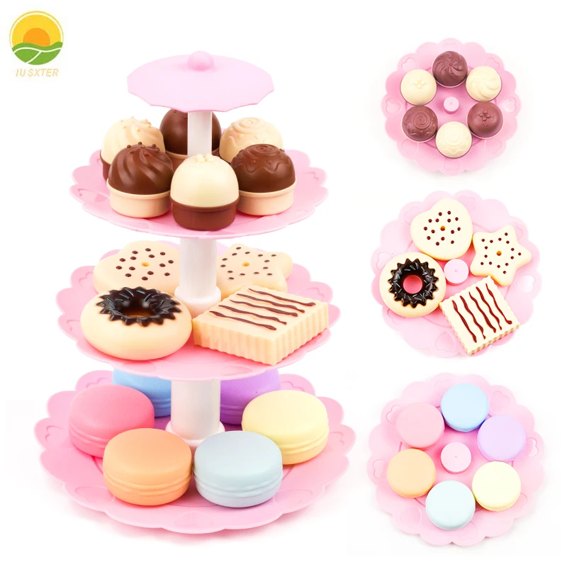 Conjunto de cozinha para crianças, 23 peças, bolo de aniversário, brinquedos, simulação de comida, biscoitos, chocolate, educação infantil, casa de