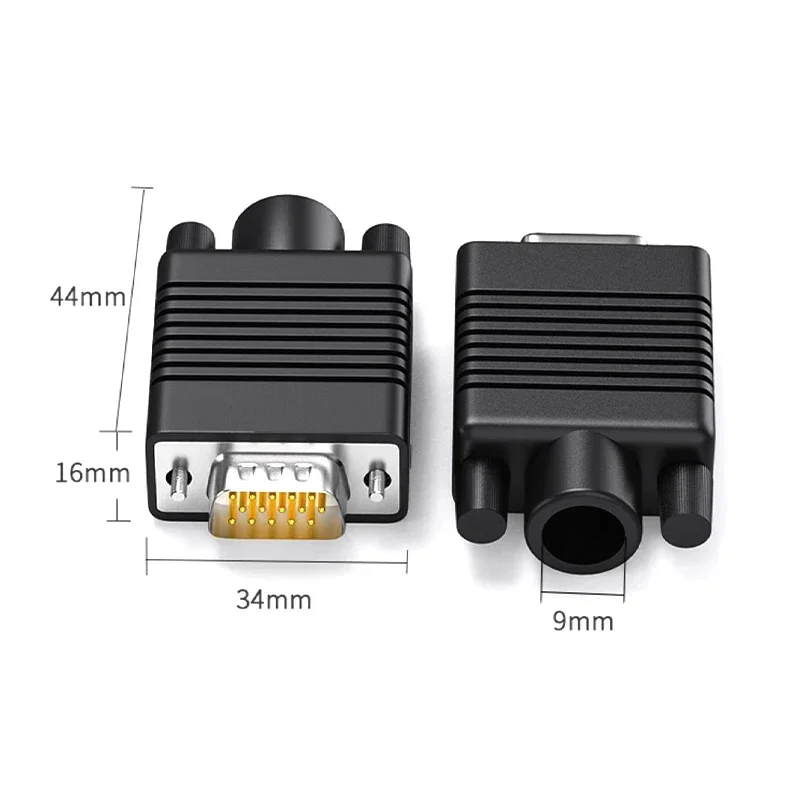 VGA HDB15 Solder Terminals Pure Copper Gold Plating Computer Video Connector 3 Rows of 15 Pins Solid Needle Host Monitor Plug