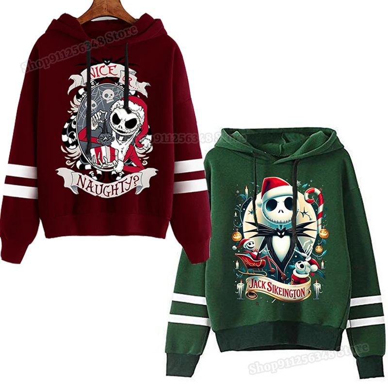 The Nightmare Before Christmas Hoodies for Men Women Jack Tops Skellingtone Figure Print Sweatshirts Winter Clothes Xmas Gifts