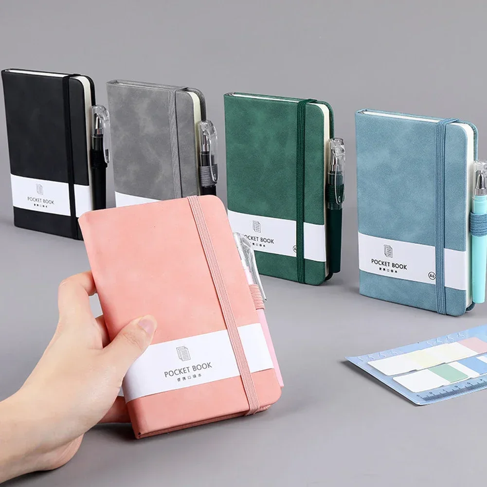 A6 Pocket Notebooks With Pen 200 Pages Leather Notepads Teacher Gift Planning Notebook And Journals School Supplies Stationery