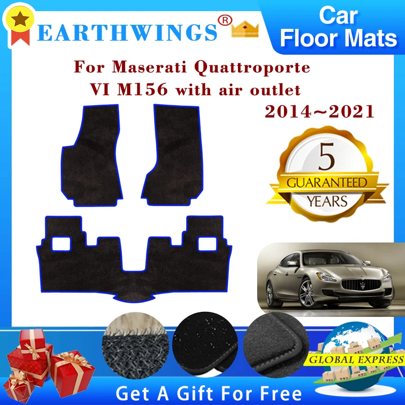 For Maserati Quattroporte VI M156 2014~2021 With Air Outlet Car Floor Mats Rugs Panel Footpads Carpet Cape Foot Pads Accessories