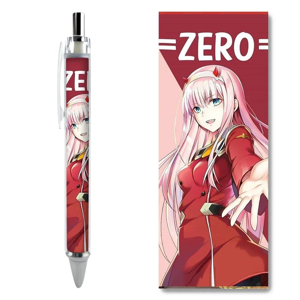 2/4PCS Zero Two 02 Kawaii Girl Popular Anime Two-dimensional Peripheral Character Customization Press Gel Pen Pretty Stationery