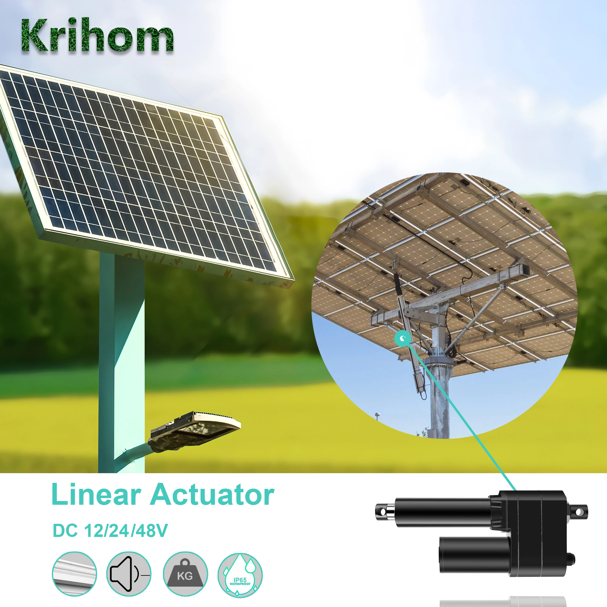 Krihom Linearantrieb IP65 8000N Kraft, 50 mm 150 mm 300 mm 400 mm 500 mm, 12 V 24 V 48 V, Anwendungen für Elektrofahrzeuge und Haushalt – Detail 7