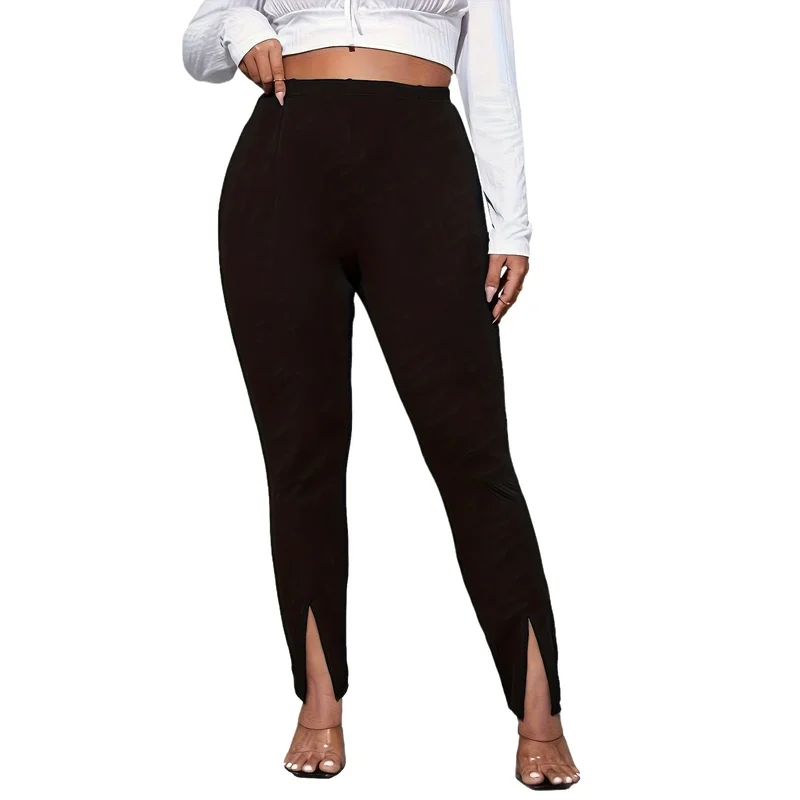 

2026 Plus Size Women Elastic Waist Straight Pants Body Shaping