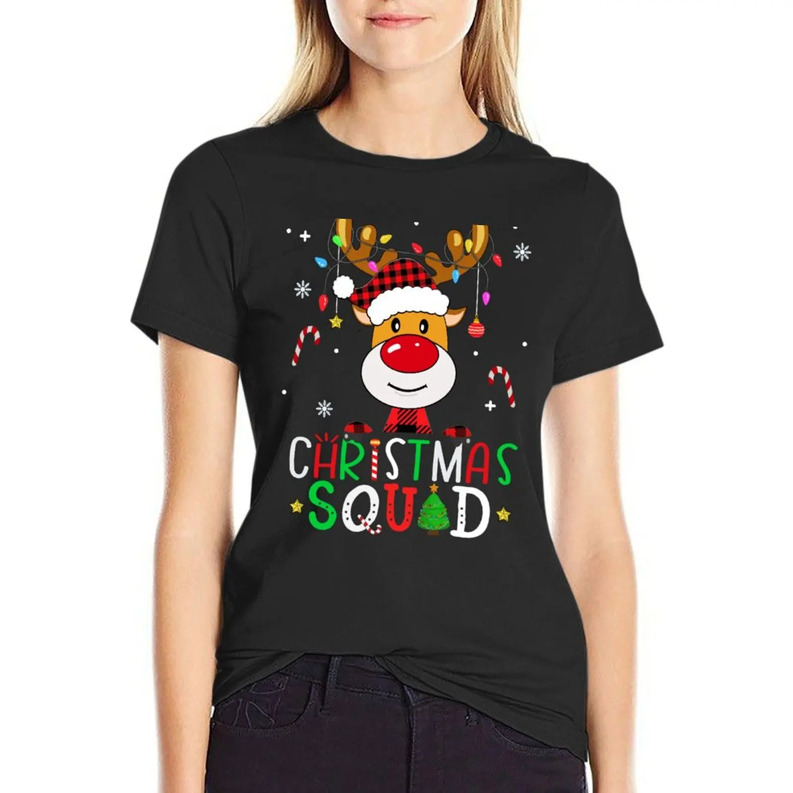 

family christmas squad 2023 shirt , matching christmas pajama reindeer team shirt T-Shirt quick drying clothes for woman