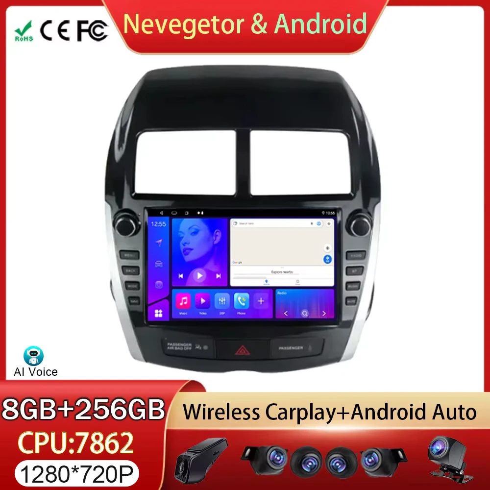 

5G WIFI For Mitsubishi ASX 2010-2016 Car Radio Android Auto Head Unit Multimedia Video Player GPS Navigation Carplay No DVD 2din