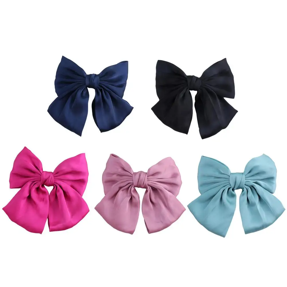 

5 Pcs Bow Clip Satin Large Girls Clips Women Barrettes Girl Hair Pins Durable Use Good Grip Easy Match Wedding Party Daily Life