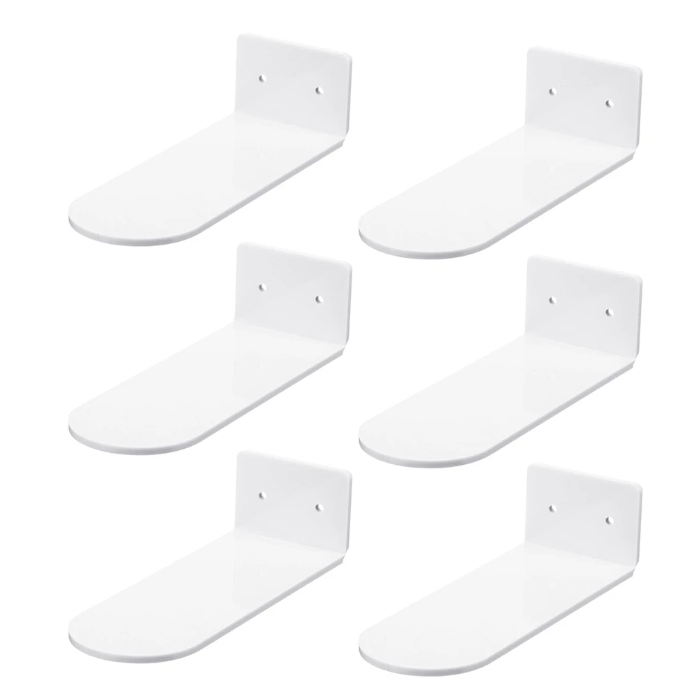 6 Pack Floating Shoe Shelves,White Acrylic Wall Mounted Shoe Display Shelves,for Display Collectible Shoe&Sneaker