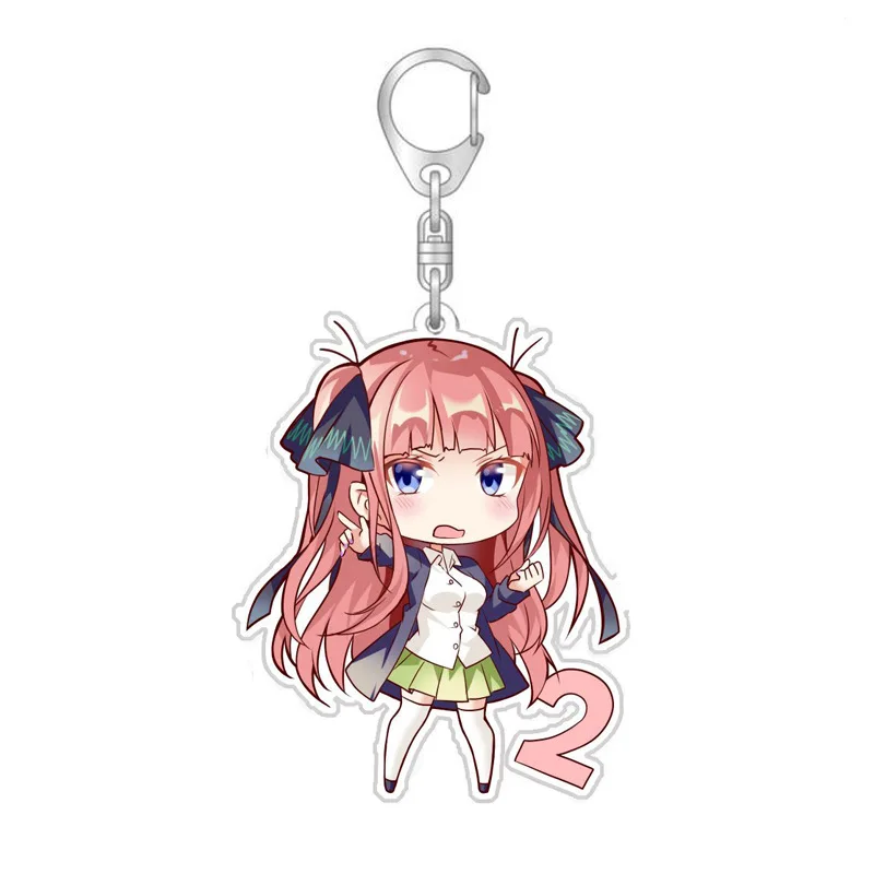 Anime The Quintessential Quintuplets Cosplay Costume Key Pendant Props Acrylic Keychain Keyring