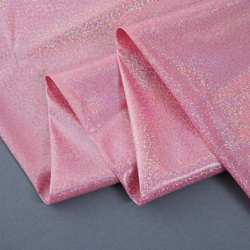 50x150cm Glitter Laser Polyester Fabric Iridescent Holographic Wedding Party Background Doll Clothing Decor Material half meter