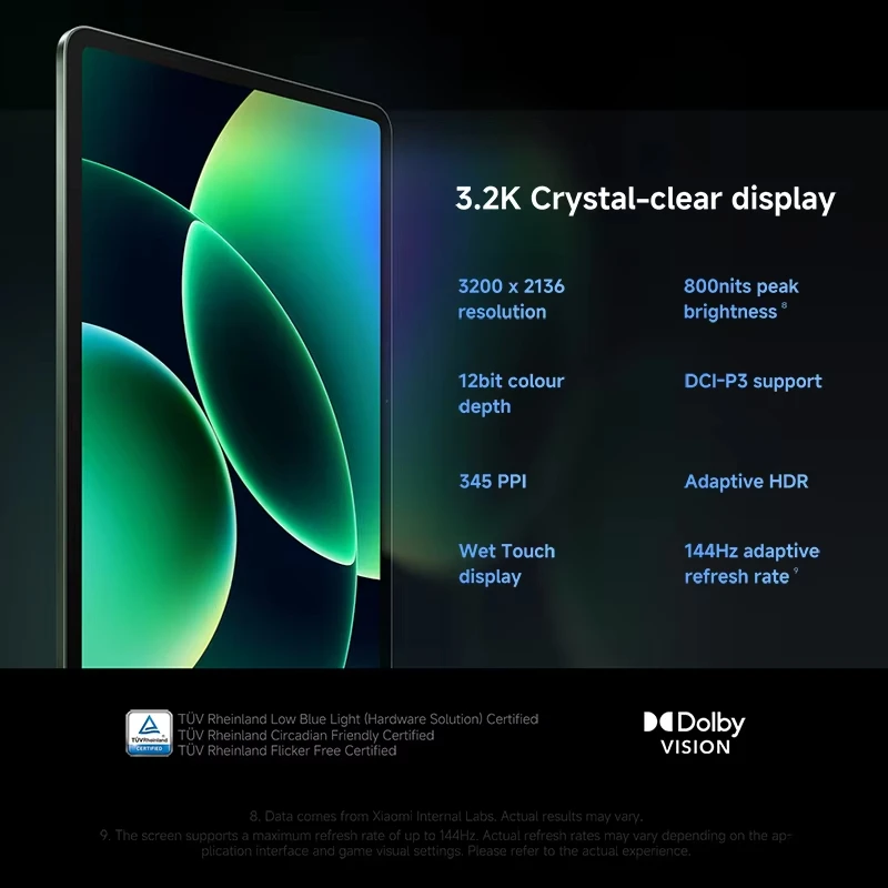 Versión Global Xiaomi Pad 8 Tablet, Pantalla LCD de 11.2 Pulgadas, 3.2K, 144Hz, Snapdragon ® Mi Pad de 8.ª Generación con Cámara de 3MP y Batería de 9200mAh 5