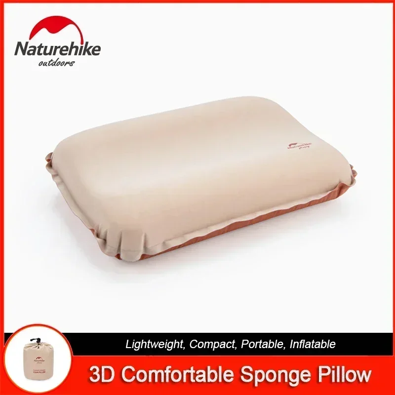 Naturehike Camping Travel Pillow Lightweight Portable Inflatable Air Cushion Head Mattress Comfortable 3D Foam Sponge Pillow