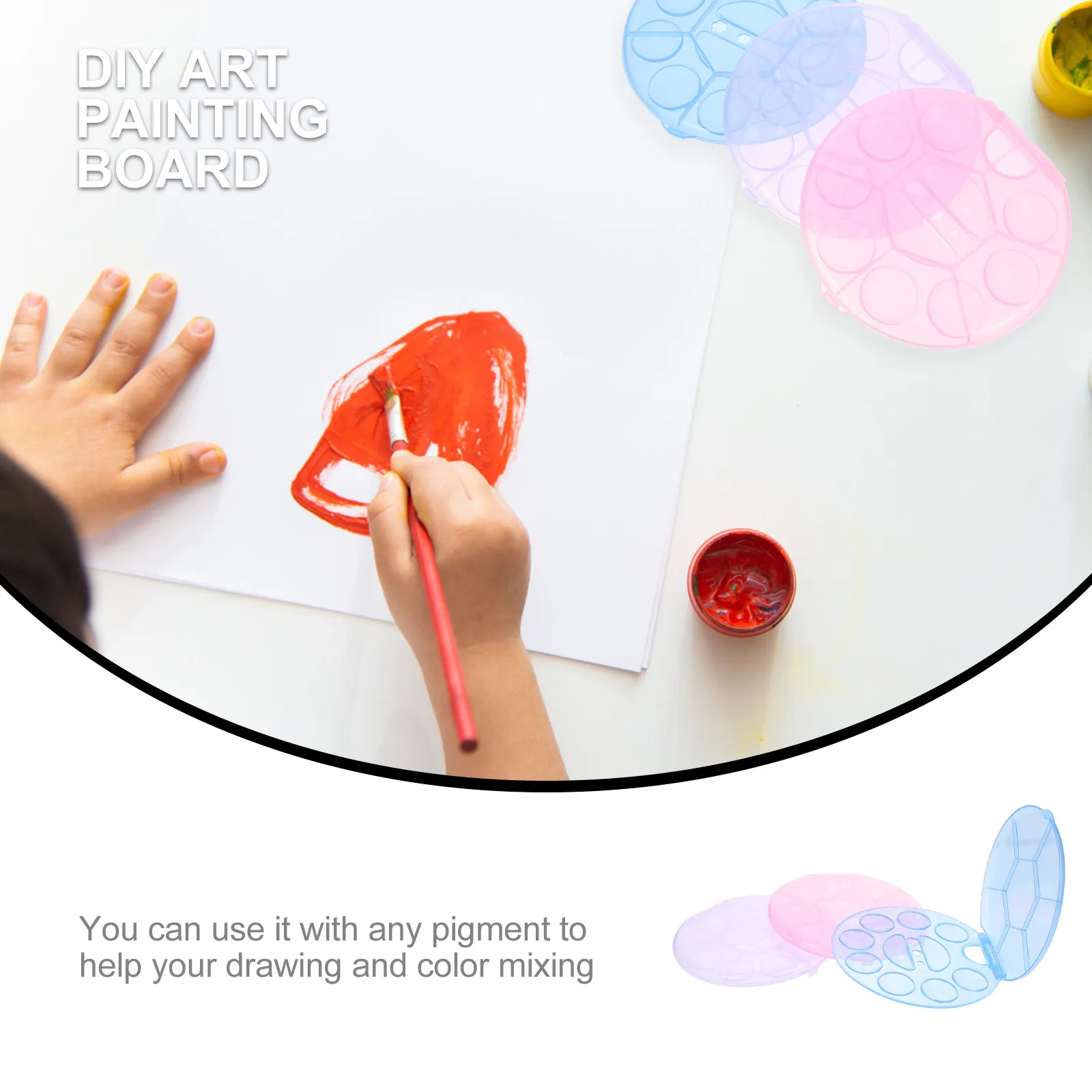 3Pcs Plastic Color Mixing Boards Watercolor Pigment Trays Multi-Functional Painting Tray Art Supplies Color Mixer Palette