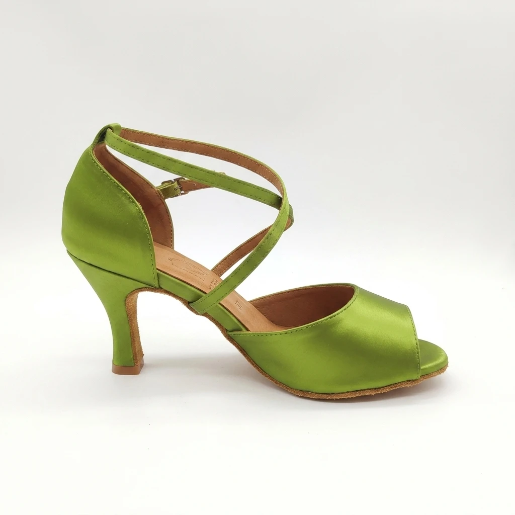 Practice Dance Shoes Women 7cm Green Latin Salsa Shoes Sexy Salsa Ballroom Dance Shoes Girls Sneaker Wedding Party Dancing Shoes