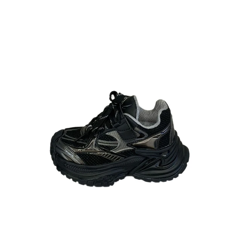 

2025 Autumn Children's Boys Girls Thick-soled Non-slip Shoes Kids Toddler Fashionable Versatile Casual Breathable Dad Shoes