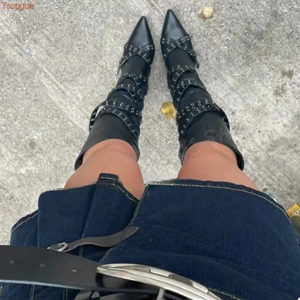 black-pointed-toe-cross-strap-boots-stilettos-high-heels-high-heel-shoes-for-women-fashion-heels-2025-new-zapatos-para-mujere