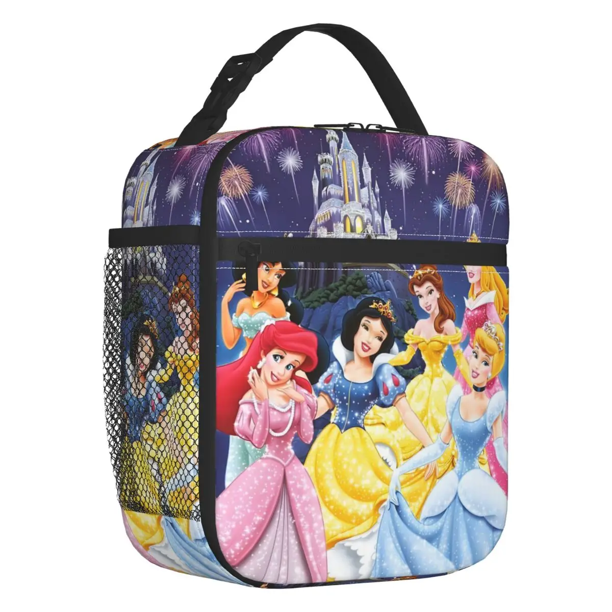 

Custom Adorable Princess Insulated Lunch Tote Bag for Women Cartoon Movie Kawaii Film Resuable Thermal Cooler Bento Box School