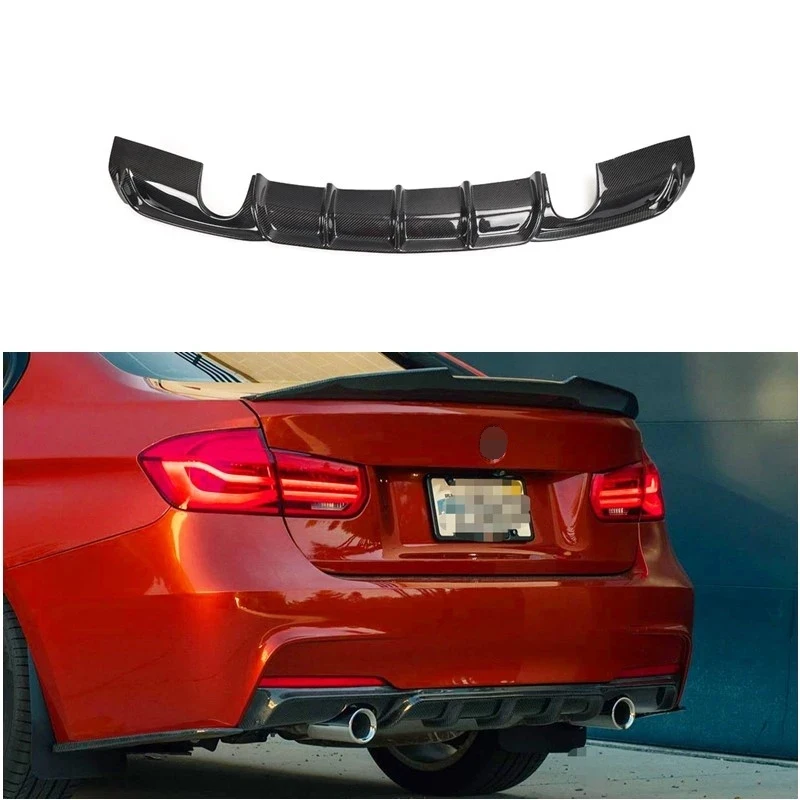 

Carbon Fiber Rear Lip Diffuser for BMW F30 318 320 328 335 340 M Sport 2012-2018 Single Output Rear Bumper Protector