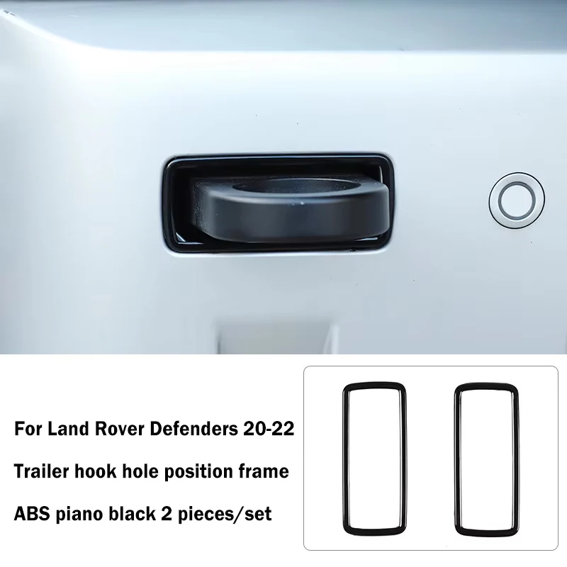 Gancho de remolque de hierro de aleación de aluminio para Land Rover Defender, accesorios de cubierta de Metal rojo y negro, 110, 2020, 2021
