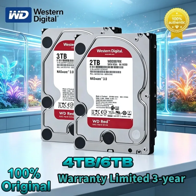 Western Digital WD Red 4TB 2TB 3TB Red NAS Hard Disk Drive 3.5" 6TB 5400RPM SATA 6Gb/s 64MB Storage For Desktop Server Unit