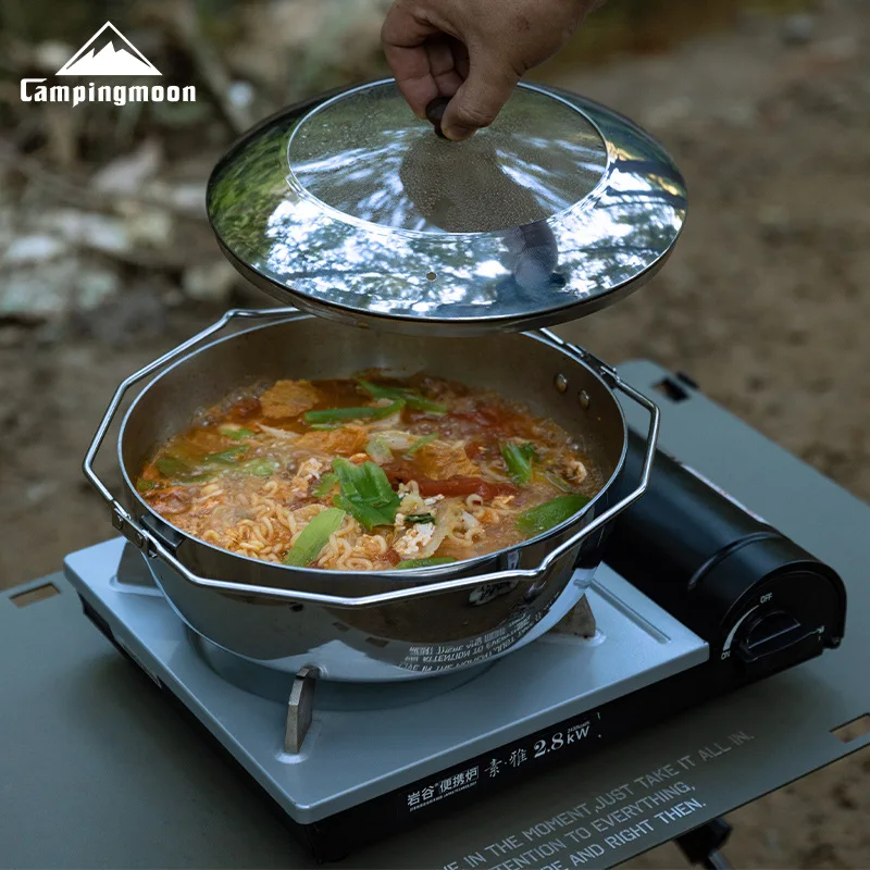 3-Layer Composite Steel Hot Pot, 3.4L, Compatible with Open Flames and Induction Cooktops, Outdoor Camping and Picnic Cookware
