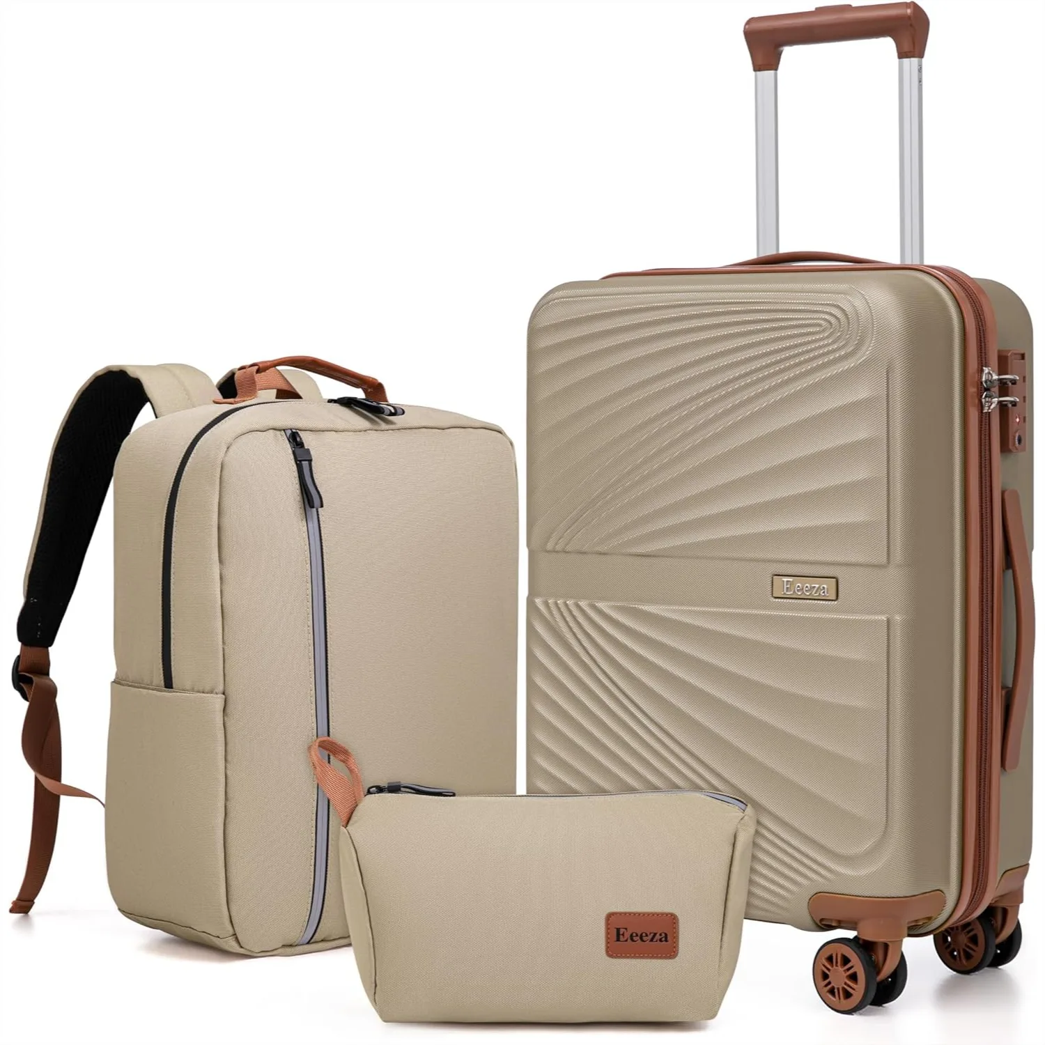 

Carry On Luggage Set 22x14x9 Airline Approved 3 Piece Suitcases with Wheels ABS Hard Case TSA Lock Spinner Wheels 20 Inch