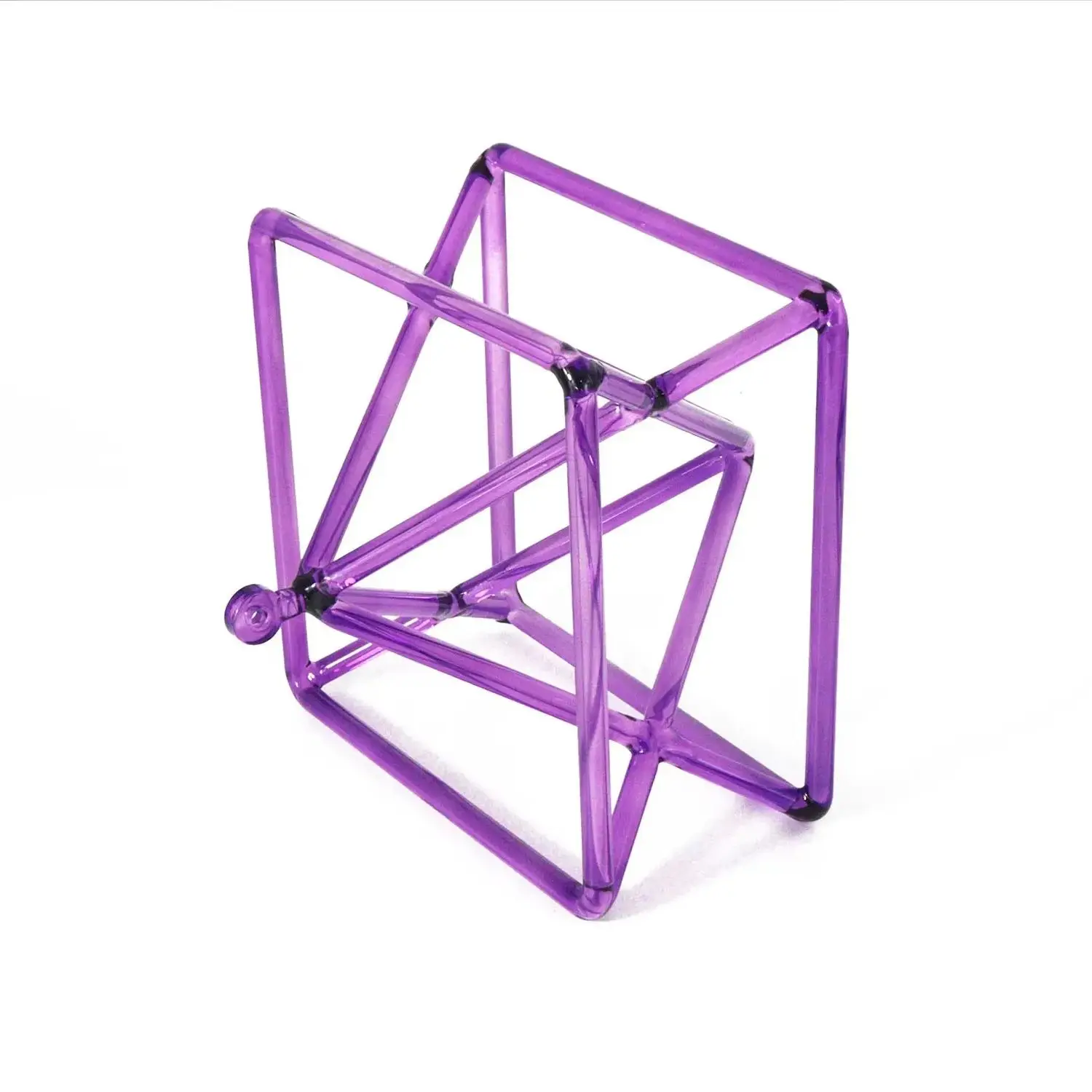YUN QI QING YIN 8Inch Lila Crystal Singing Merkaba Pyramid Quartz Pyramids Sound Bath Yoga Spiritual Energy Healing Musical Instrument