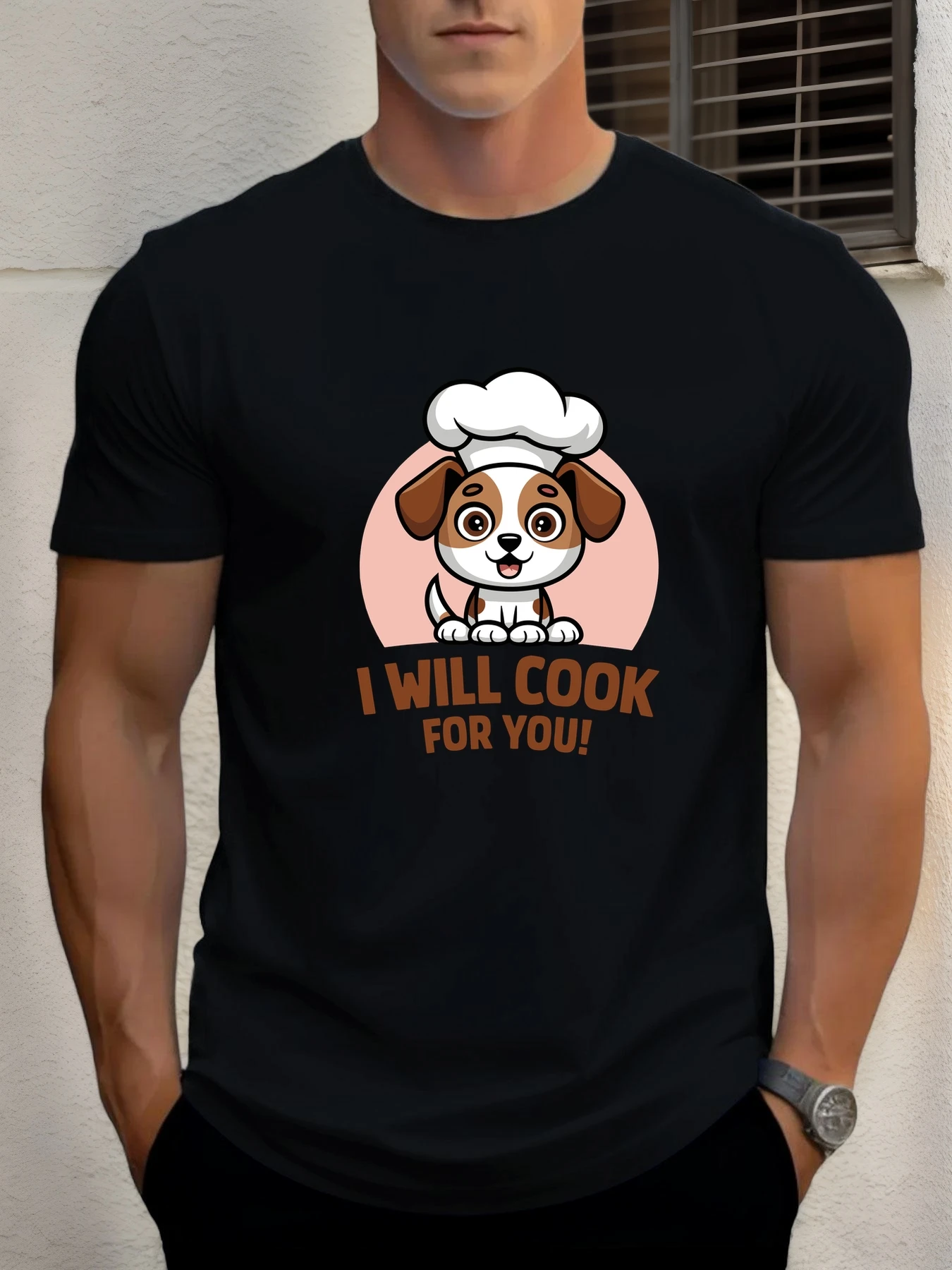 

2025 Summer Men's Cotton T Shirt I WILL COOK FOR YOU! Trendy Print Round Neck T-Shirt Casual Breathable Street Style Daily Top