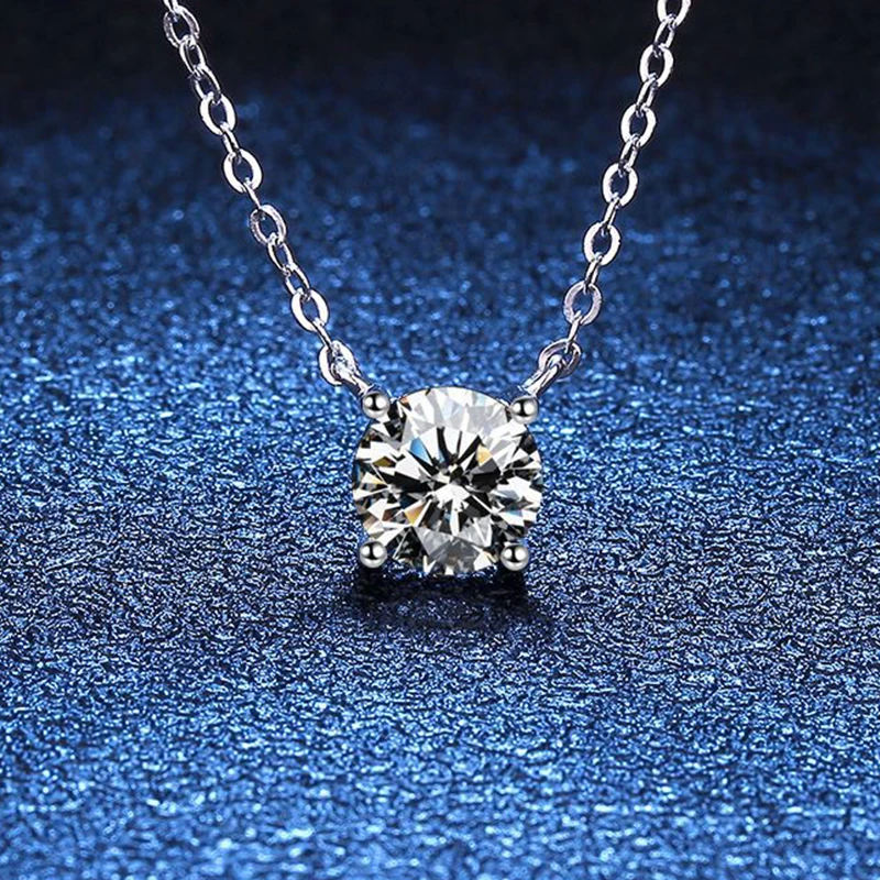 SHSTONE 0.8/1.5/2/3 ct Moissanite Pendant Necklace For Women 925 Sterling Silver Sparkling Diamond Wedding Party Fine Jewelry