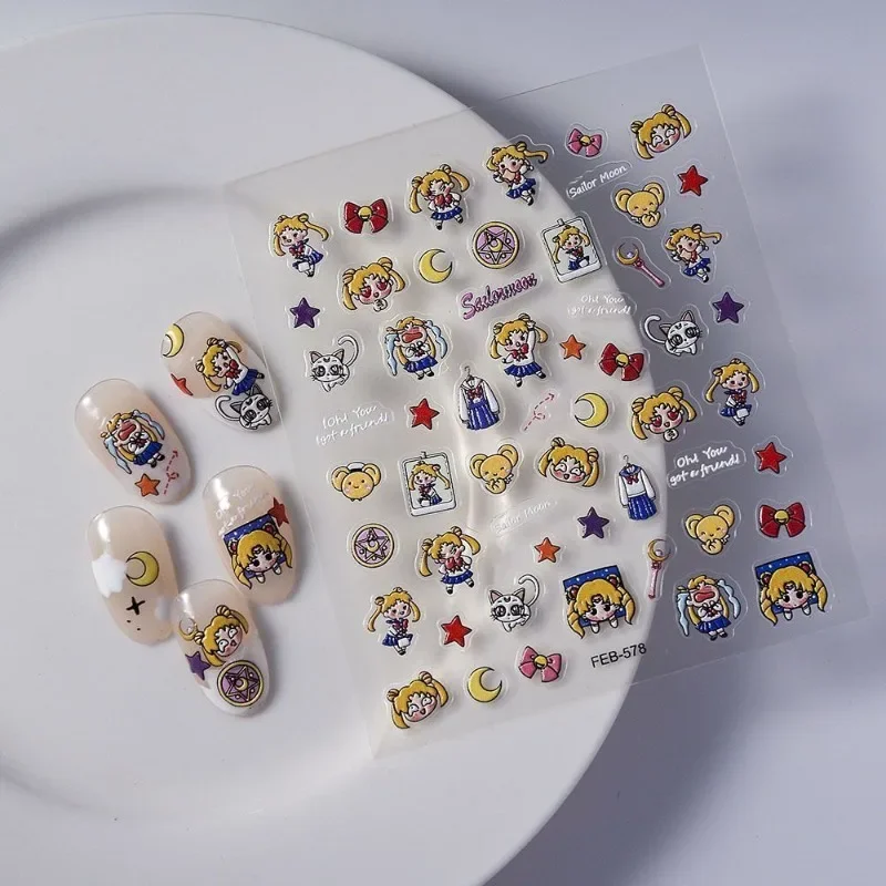 New Sailor Moon Anime Peripheral Stickers Tsukino Usagi Hand Ledger Material Cute Nail Stickers Exquisite Holiday Gift Wholesale - view 4