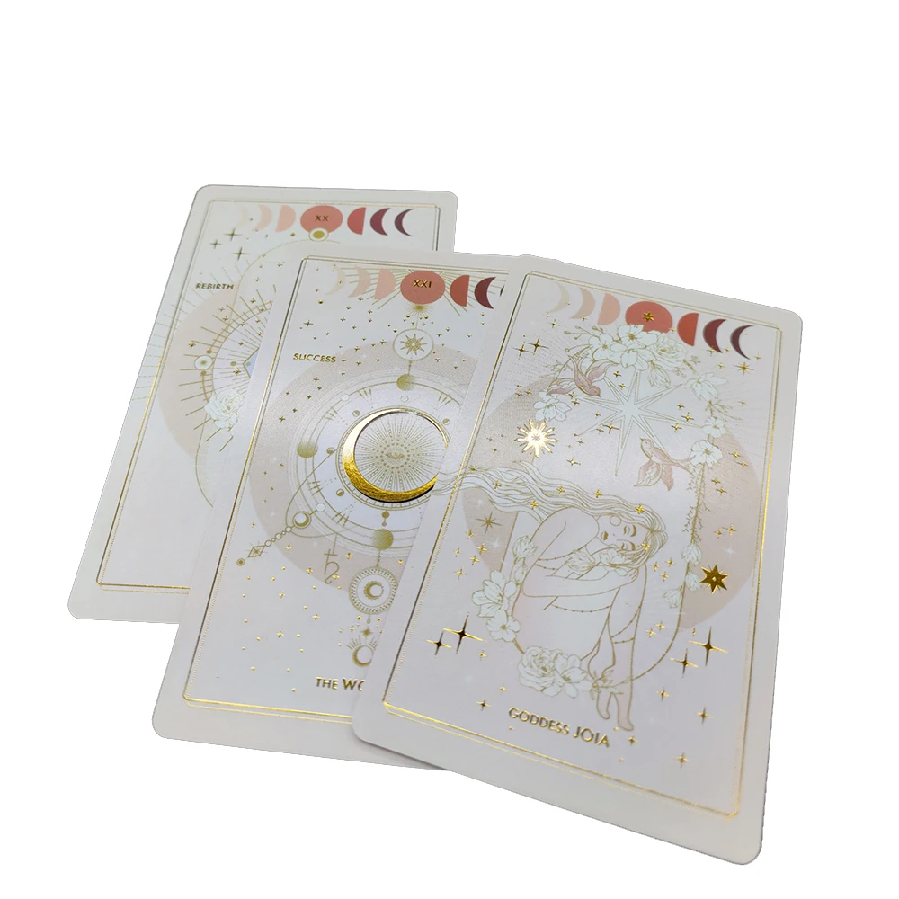 NEW 12CMX7CM The Destiny Divination Tarot Deck for Beginners with Gold Embossing for Women With Paper Guidebook English