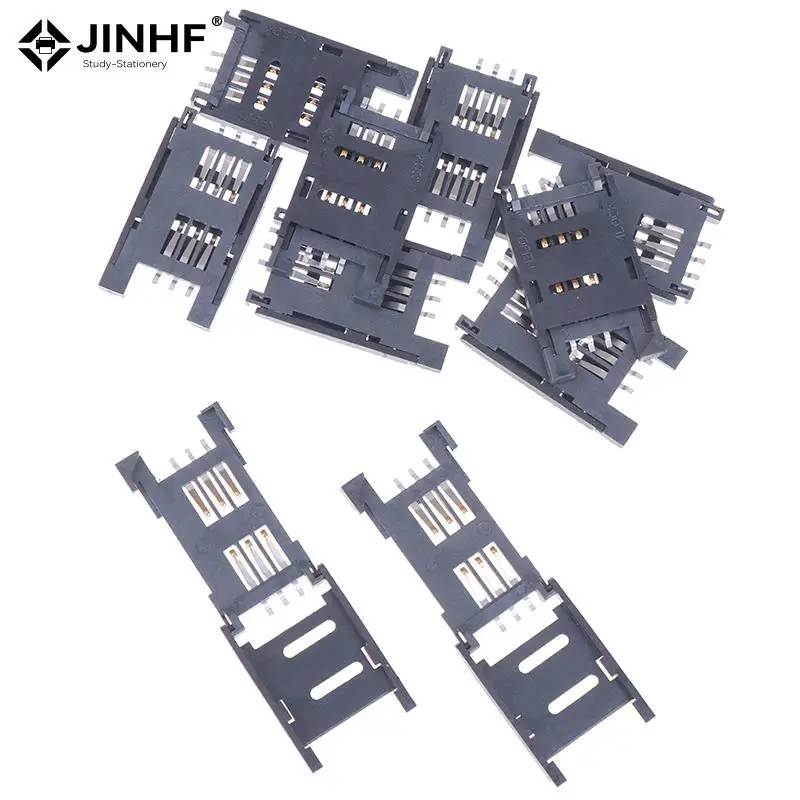 

10pcs/lot SIM Card Holder 6P SMT SMD 6 Pin Card Socket/ 6Pin Slot/ Seats/ Holder Connector For Phone