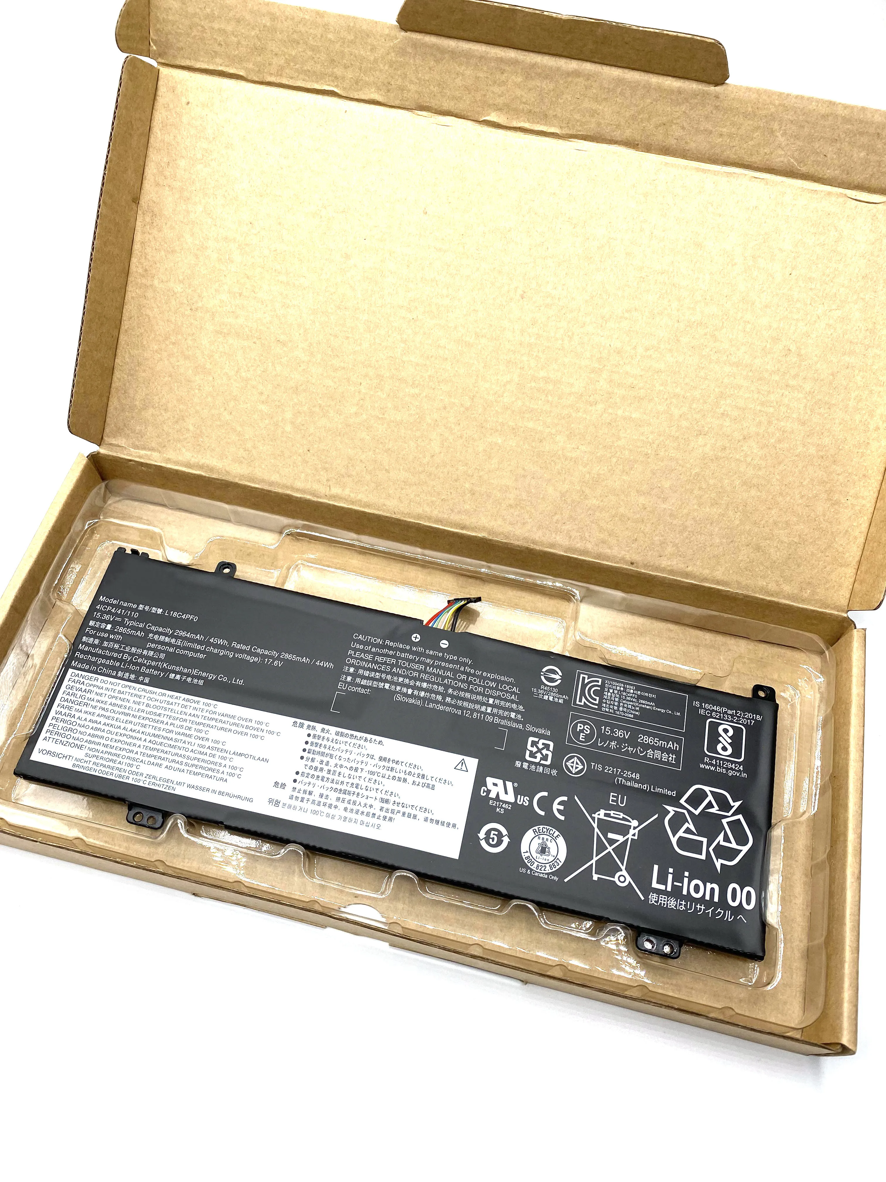 Imagem -06 - Nova Bateria do Portátil L18c4pf0 para Lenovo Thinkbook 13s-iml 13s-iml 14s-iml 14s-iml 20rr 20rs 20r9 20rm Série L18d4pf0 L18m4pf0